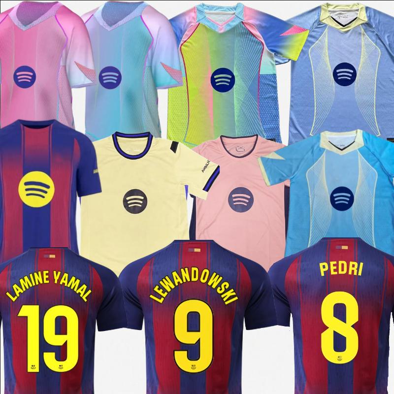 25 26 4XL Yamal Barcalona jersey Lewandowski Gavi Rafinha Pedri FCB soccer jerseys special edition pink DE Jong Blaugrana jersey 2025 home away fans kids football kit