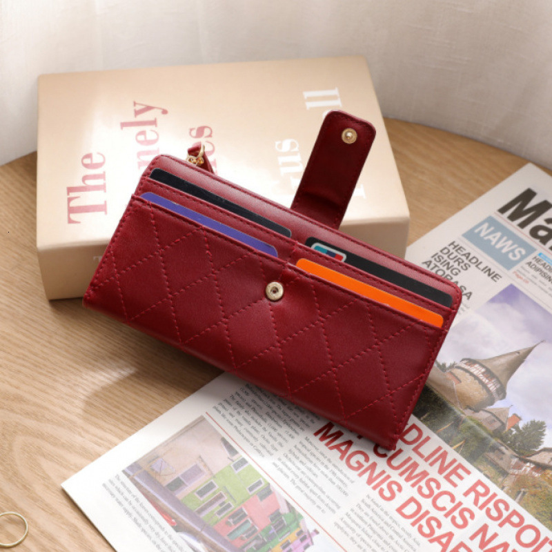 LENGRUI Buckle Vertical Women's Korean Style Multi-card Luxury Bag Slot Short Coin Purse Card Holder Small Wallet Zipper Fashion Handbag