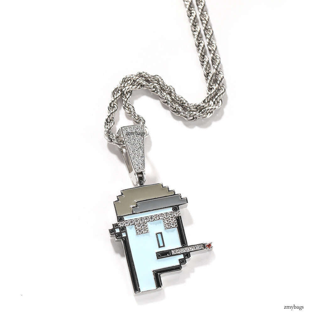 Hip-Hop Kid New NFT Avatar Cartoon Men and Women Personality Trend Necklace Cute Character Pendant Jewelry