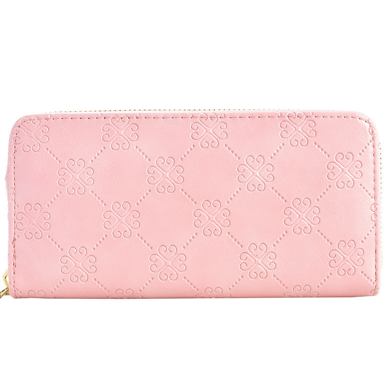 Wallet For Women Long Style European And American Shiny Leather Luxury Bag Double Zipper Clutch Large Capacity Double Layer Phone Bag Matte Wrist Stra