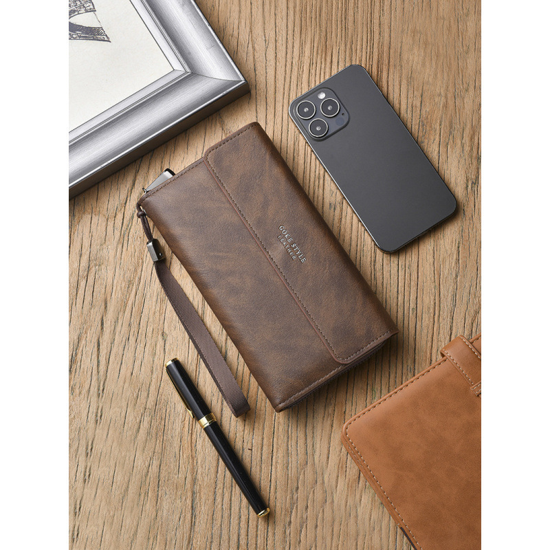 Men's Wallet Men's Bag PU Money Clip Clutch New Casual Phone Long Multi-card Luxury Bag Slot Manufacturer Wholesale Large Capacity