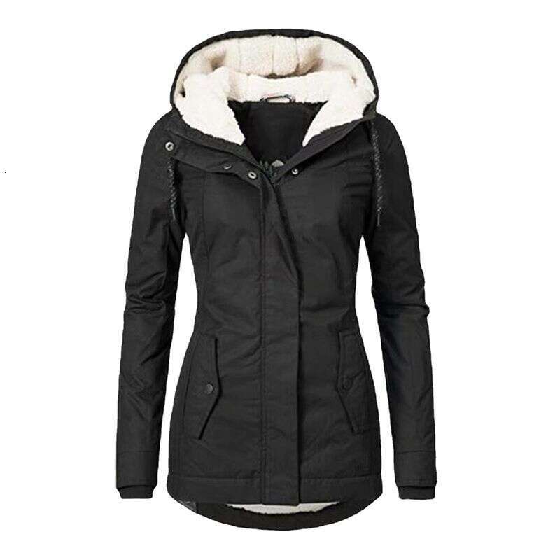 Women's clothing popular lamb plus veet cotton coat for women casual hooded jacket