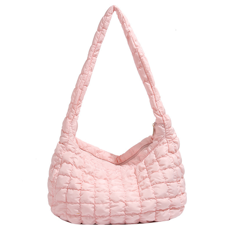 Girl Pink Tote Lazy Style Large Bag 2025 New Casual Fashion Plaid ddmymoon