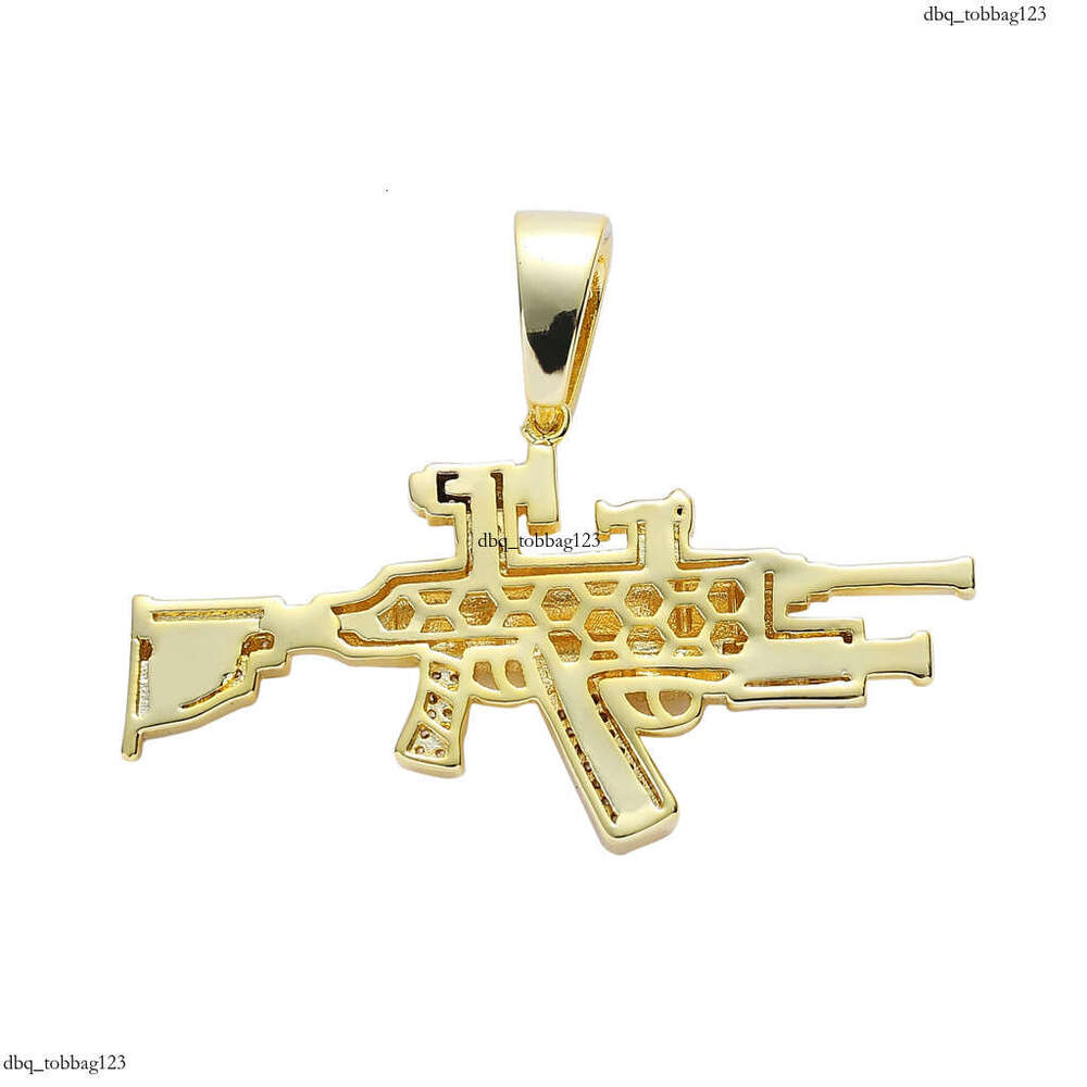 Trendy Jewelry Sniper Rifle Men's Hip-Hop Pendant Sterling Silver Micro-Inlaid Moissanite chain Cool Gun