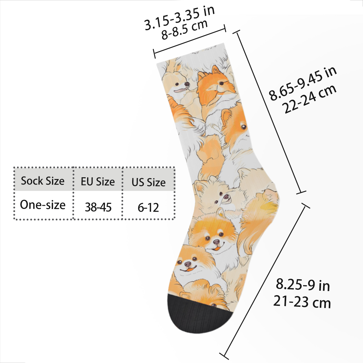 Cute Pomeranian Collage Unisex Tube Designer Socks C138