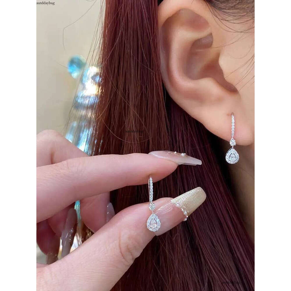 2025 Choucong Brand Dangle Earrings Jewelry Pure 100% Sterling Sier Pear Cut White Moissanite Dia Lady Fashion Water Drop Clip Women Earring Gift