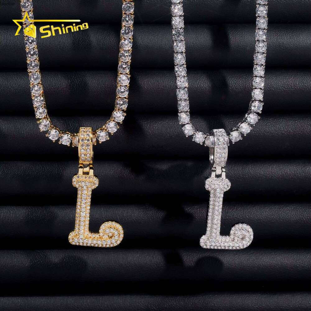 Worldwide Shipping Fashion Sterling Sier VVS Moissanite Letter Men Hip Hop Jewelry Pendant Necklace