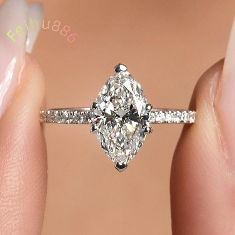 with IGI Gia Certified CVD HPHT Lab Created Grown Diamond Marquise Cut 18k Solid Gold Engagement Rings for Women Men