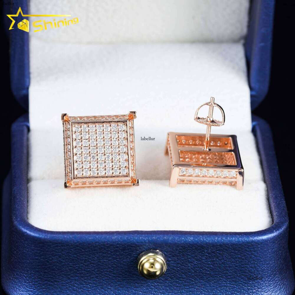 Ready to Ship Pass Dia Tester GRA Certified Sterling Sier Hip Hop Jewelry VVS D Color Moissanite Stud Earrings Mens