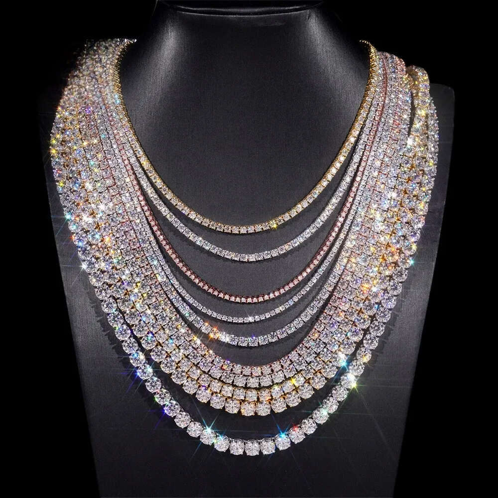 Iced Out Hip Hop Sier VVS1 Dia Custom Jewellery Necklace Bracelet Moissanite Tennis Chain for Man and Woman