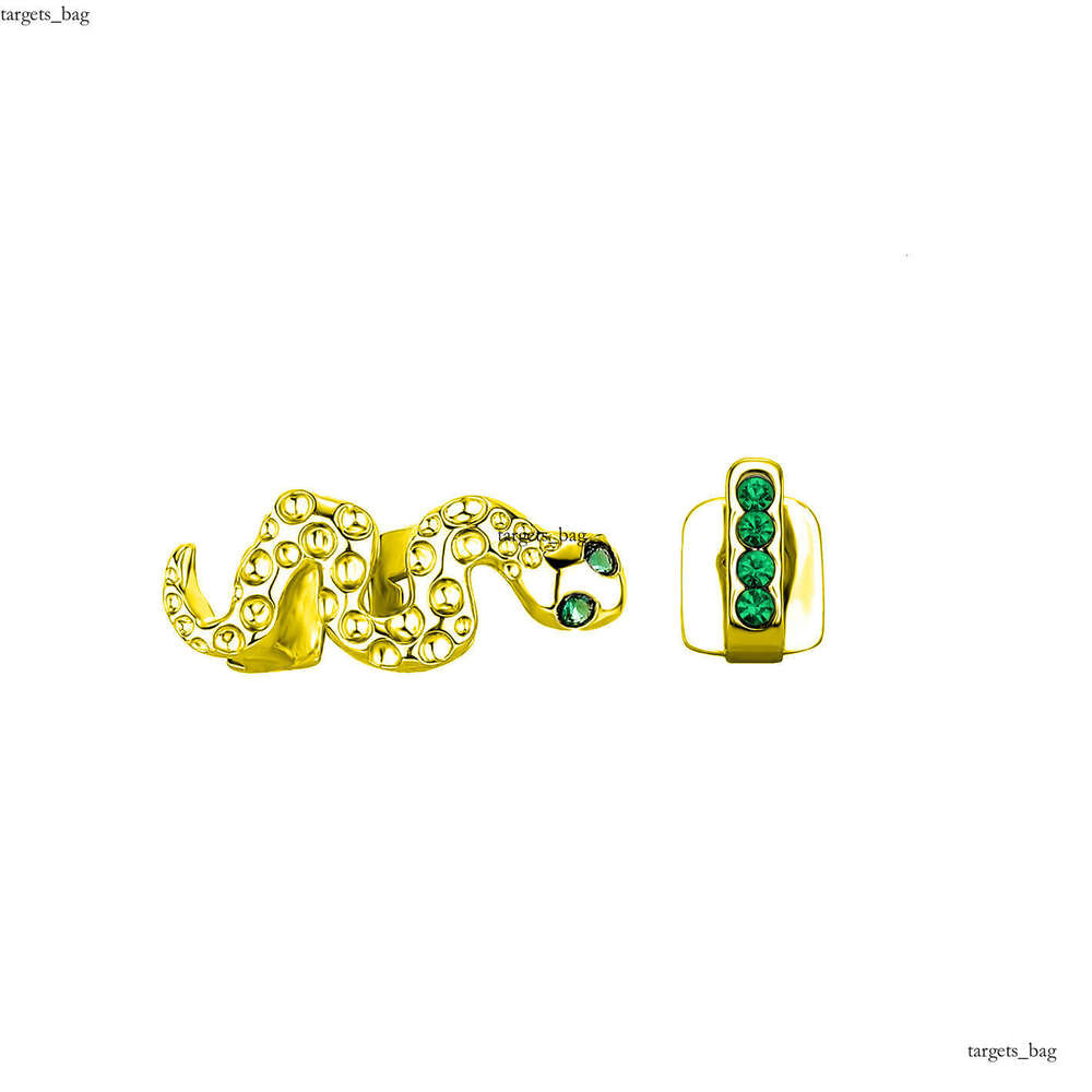 TEMU Personality Snake Star Clover Bracelet HIPHOP Versatile Rap Hip-Hop Gold Teeth Accessories