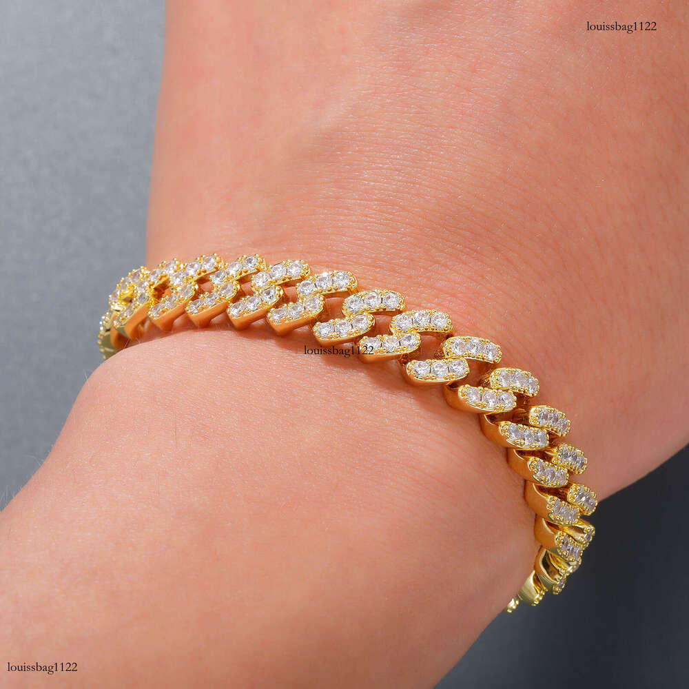 Hip Hop 9mm Single Row Zircon Cuban Bracelet Simple Personality Couple Anklet Jewelry for Women