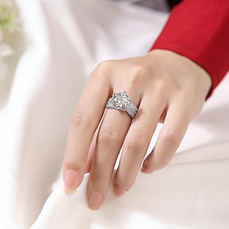 MT GRA 5ct Moissanite Ring for Women Men Pass Tester Drill Pen Diamond S925 Sterling Silver Promise Weddingl Rings for Her Fine Jewelry For Luxury Bri