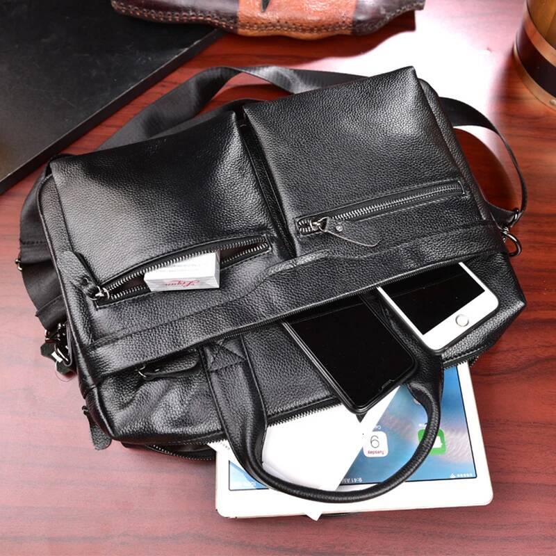 Brand Designer Leather Messenger Briefcase Men's Business IPad Computer Bags 2023 Hot Fashion Male HandBag Tote Bag