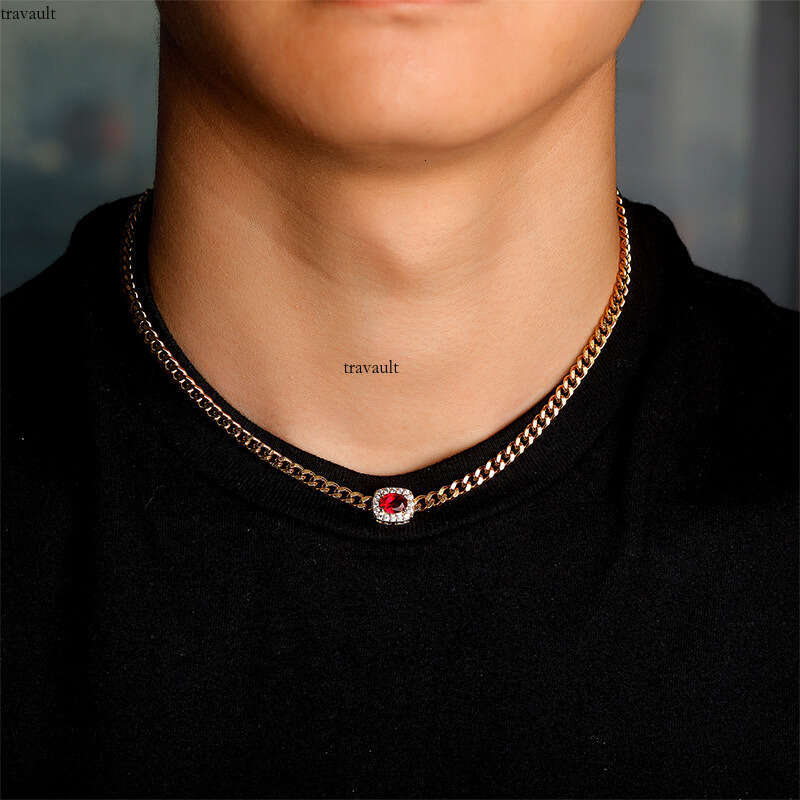 3MM Fashion Trendy Versatile Collarbone Jewelry Sterling Silver Cuban Chain Moissanite chain Necklace