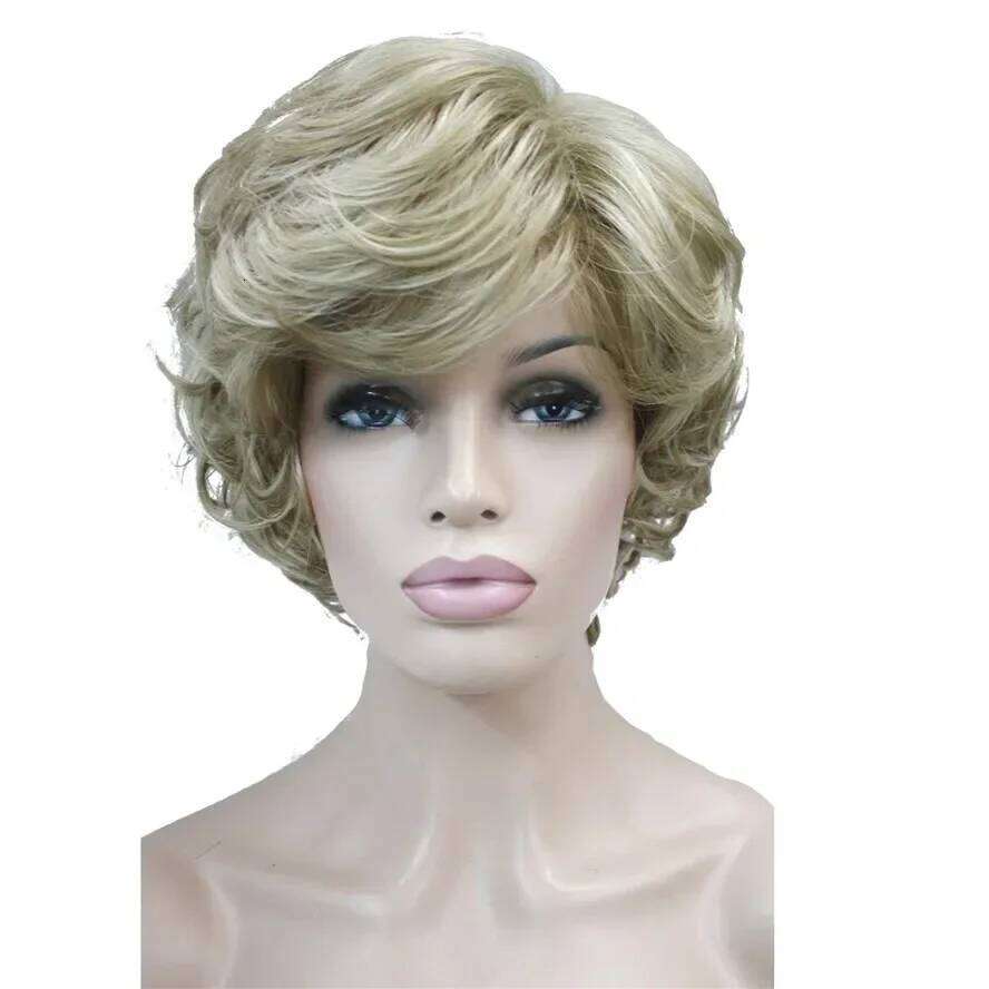 StrongBeauty Women's Wigs Black/Brown Natural Short Curly Hair Synthetic Full Wig 18 Color