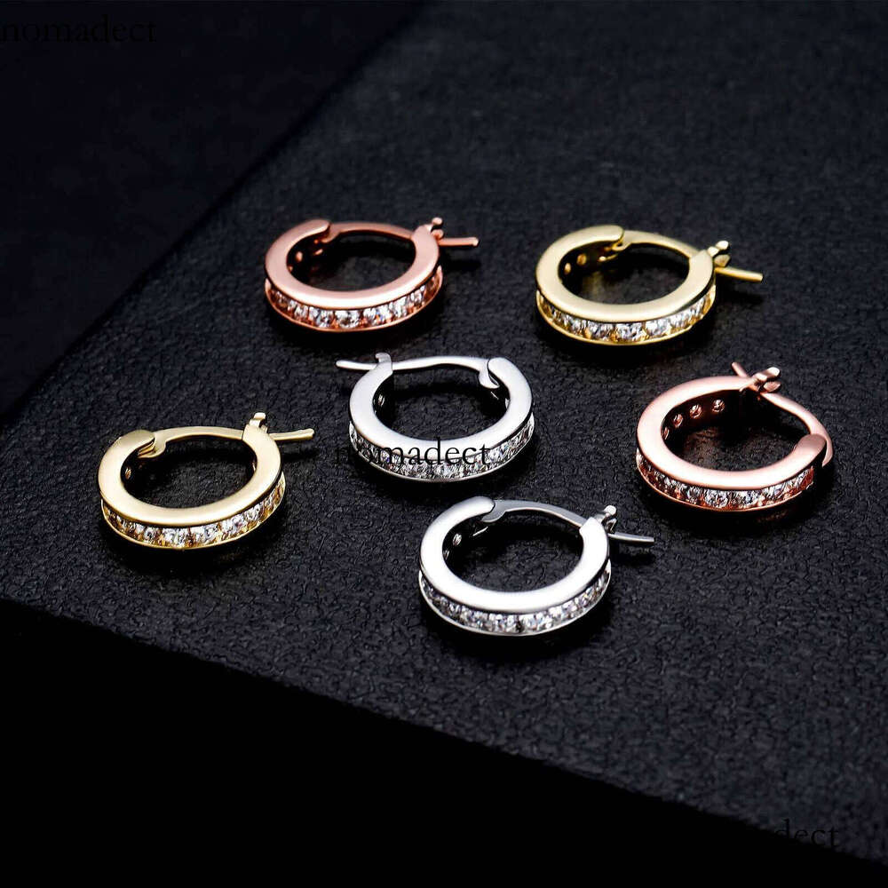 Mens Ins Trendy Ring Unisex Hip Hop Earrings Personalized Simple Dia Hie Hoop Earring Dangle Ear Rings Cute 14K Gold Bling Brincos