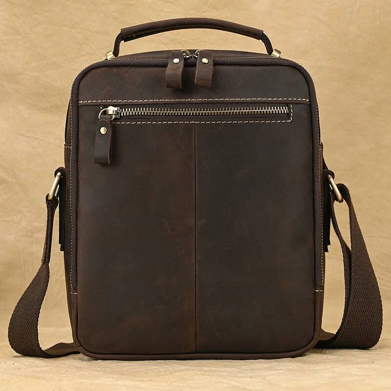 Newsbirds Leather Shoulder Vintage Style Crossbody Books School Of Men Male Daily Messenger Bag Crazy Horse Skin