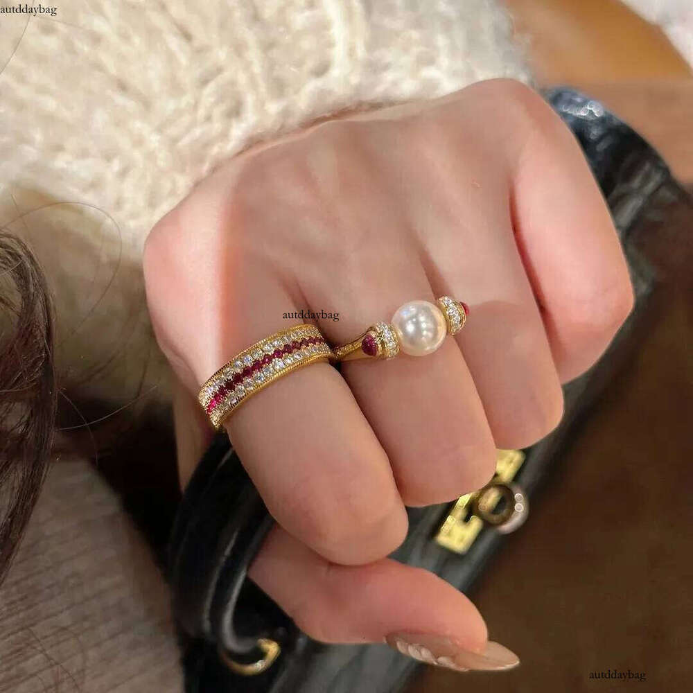 Choucong Wedding Rings Jewelry Sterling Sier Gold Fill Ruby CZ Dia Gemstones Party Women Eternity Open Ring Adjustable Gift