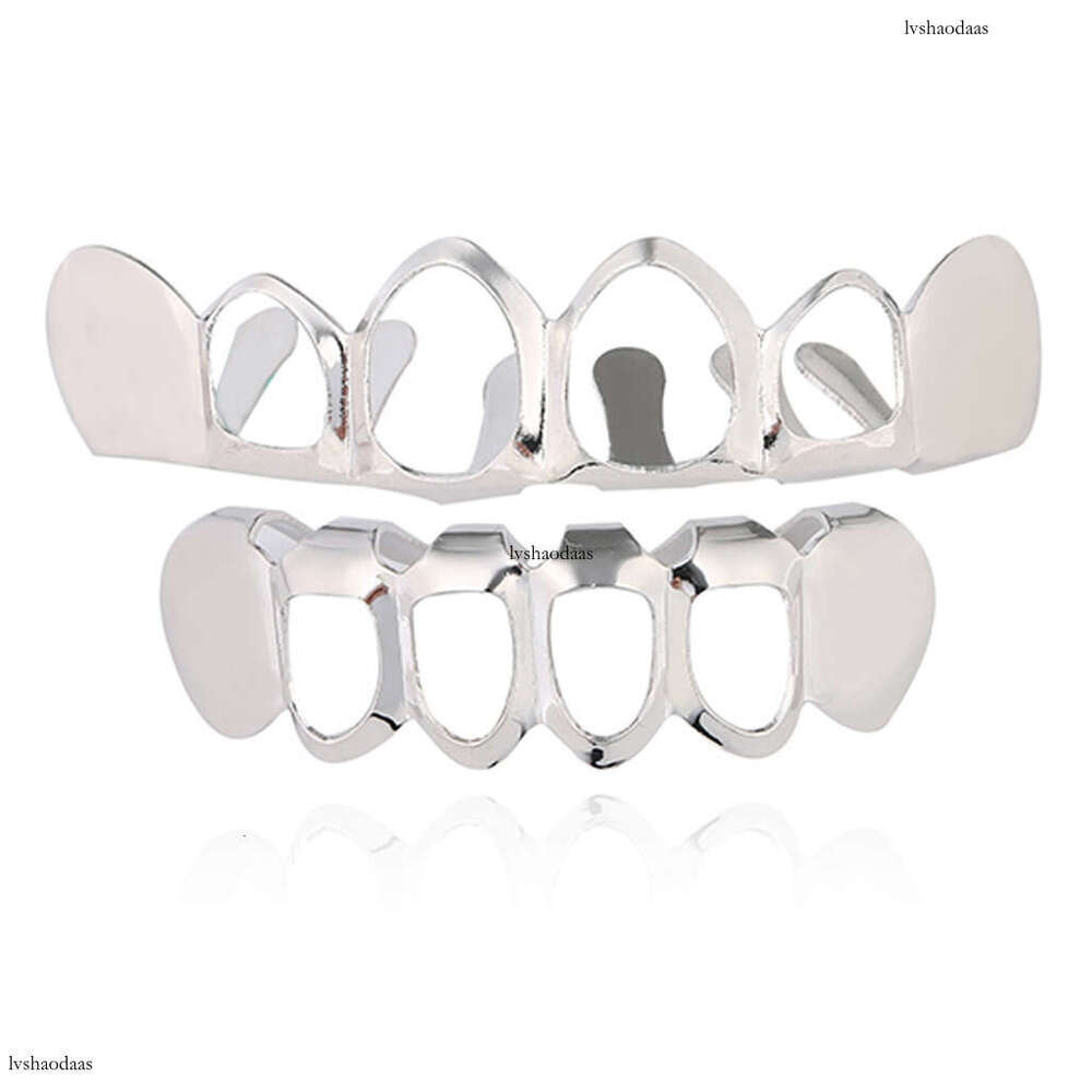 Gold Hollow Plated Smooth Teeth Men's Trendy Hip-Hop Accessories