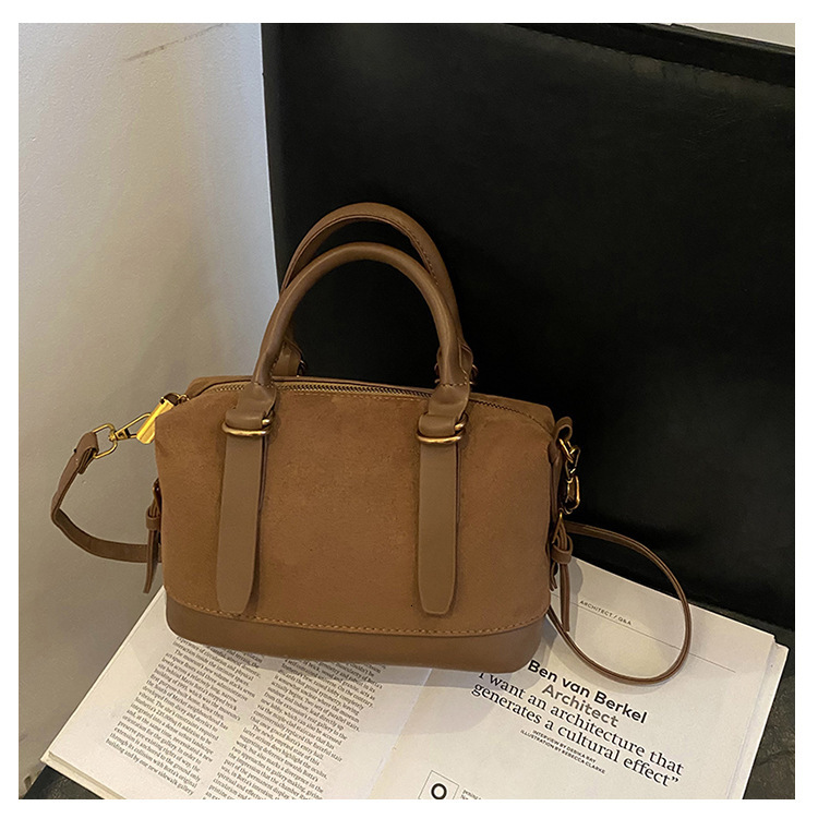 Vintage Suede Handbag For Women Winter New Cross-border Luxury Designer Bag Bag Bowling Bag Simple Shoulder Crossbody Pillow Bag