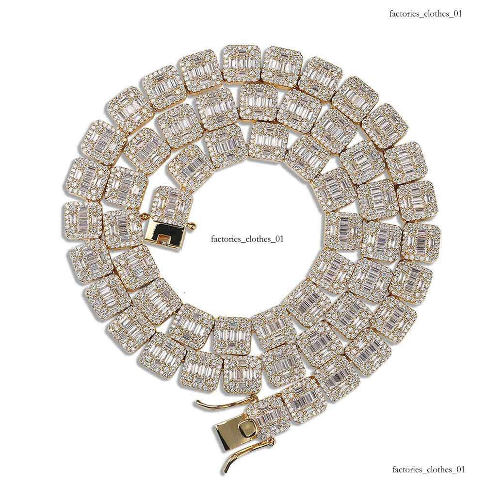 Hip-Hop Style 10MM Square Full Dia Ice Crystal Necklace for Men and Women, Personalized Trendy Bracelet