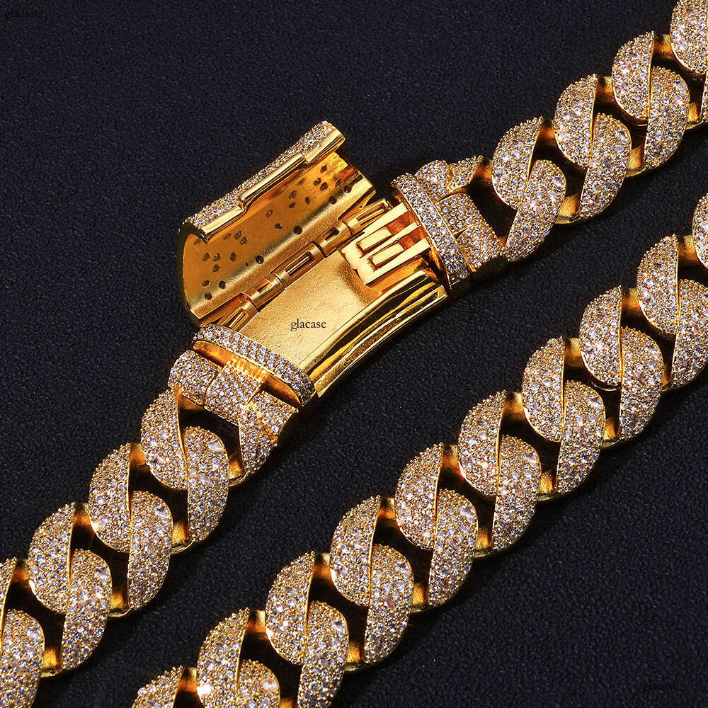 Hip Hop 22mmIced Out VVS Moissanite Bubble Cuban Chain High Quality Jewelry Men's Necklace
