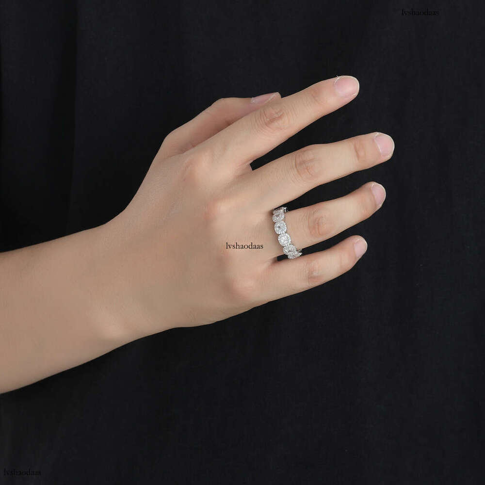 Meisa Jewelry Ice Sugar Plum Blossom Full Zircon Unisex Couple Real Gold Plated Hip Hop Ring