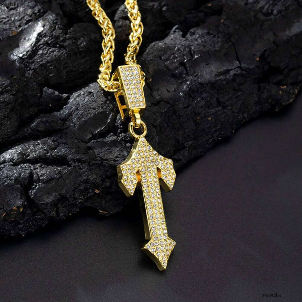 moissanite cadena cubana gold cuban link chain sailormoon necklace for man Hip Hop Dia Set i Necklace Pendant Explosive Big Treasure Sword Letter Long