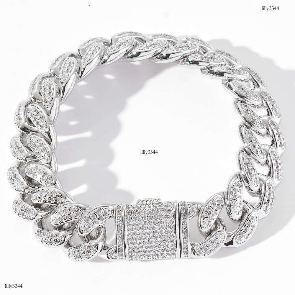 15mm Cuban Chain Men's Exaggerated Flip Clasp Hip Hop Bracelet