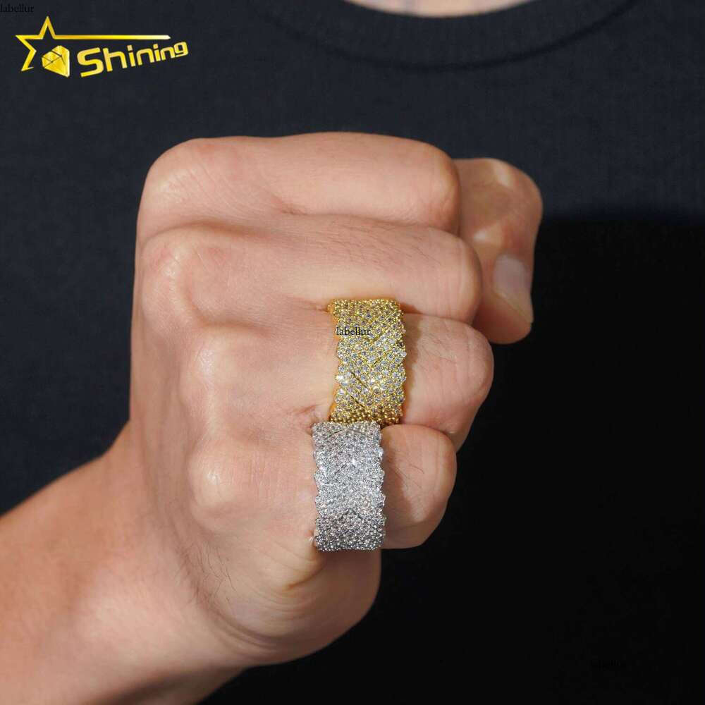 Wholesale Price Fashion Jewelry Iced Out Brass CZ Dia Ring Gold Plated Men Women Hip Hop Finger Rings