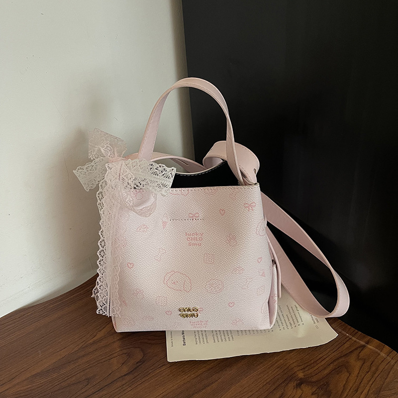 New Women's Cartoon Cylinder Bag Designer Bag Fashion Versatile Handbag Cross-border Wholesale Shoulder Bag Luxury Bag Simple Retro Crossbody Bag