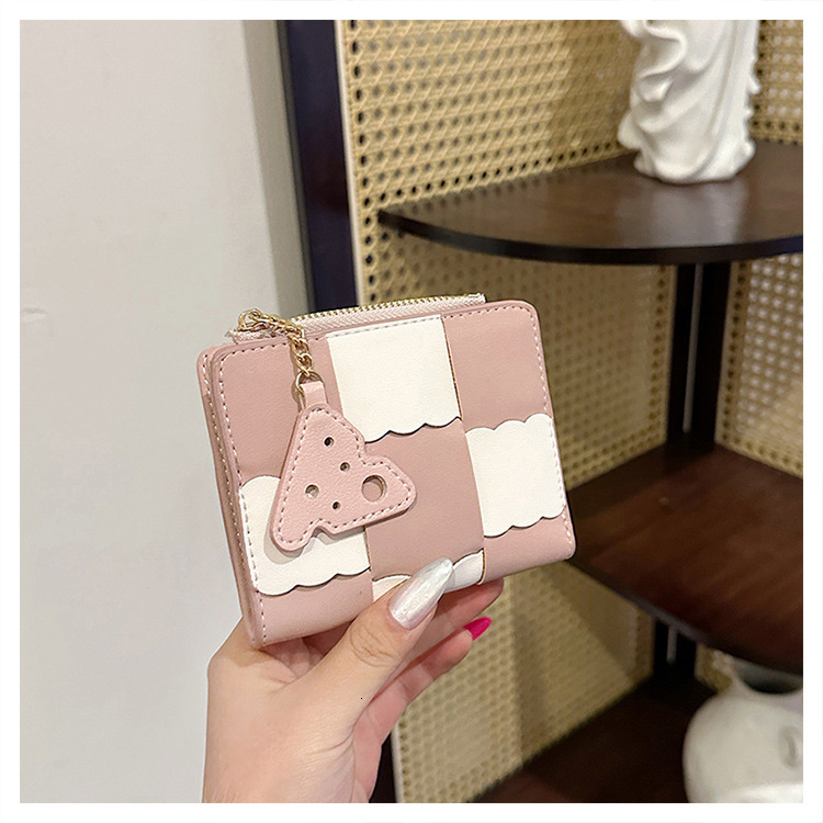 Cross-border Exclusive Designer Bag Women's Short Color-blocking Multi-slot Wallet Retro Fashion Luxury Bag Multi-slot Card Holder Document Bag