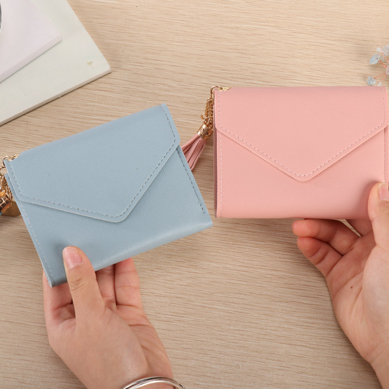 Luxury Bag New Solid Color Phone Bag Short Women's Card Holder 2025 Four Seasons Simple Versatile Coin Purse Pendant Wallet For Women
