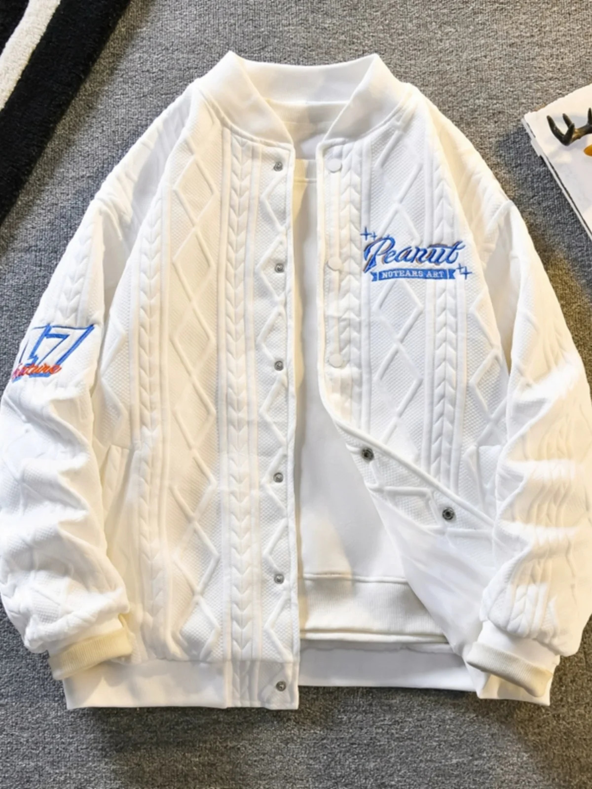 Retro American Baseball Jaet Mens Loose Casual ed Spring Autumn Youth Outerwear ort Sve Long 250809