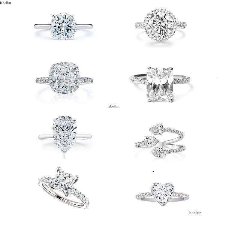 Gemnel Custom Sterling Sier Cubic Zirconia Heart Bridal Dia Ring Promise Engagement Band Wedding Rings Jewelry Women