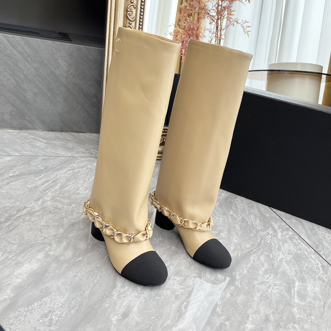 2025 Designer C Ankle Boots Leather Luxury Knee Heel Boots Ccity Good quality Fashion Women New Winter Motorcycle Boot hjkhj567