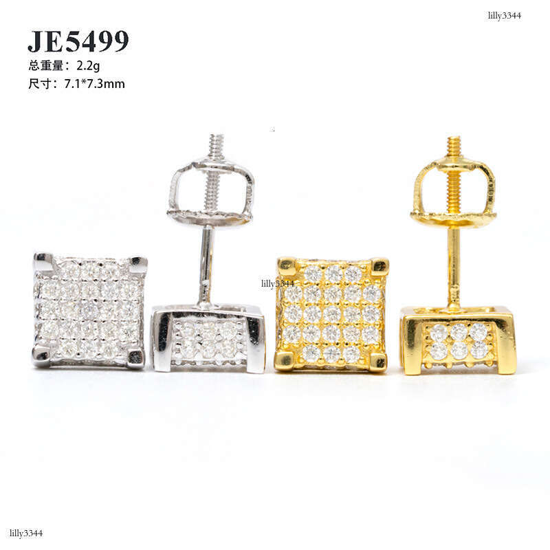 ICED OUT Wuzhou Moissanite Gold Plated Full Dia Classic Versatile Earrings