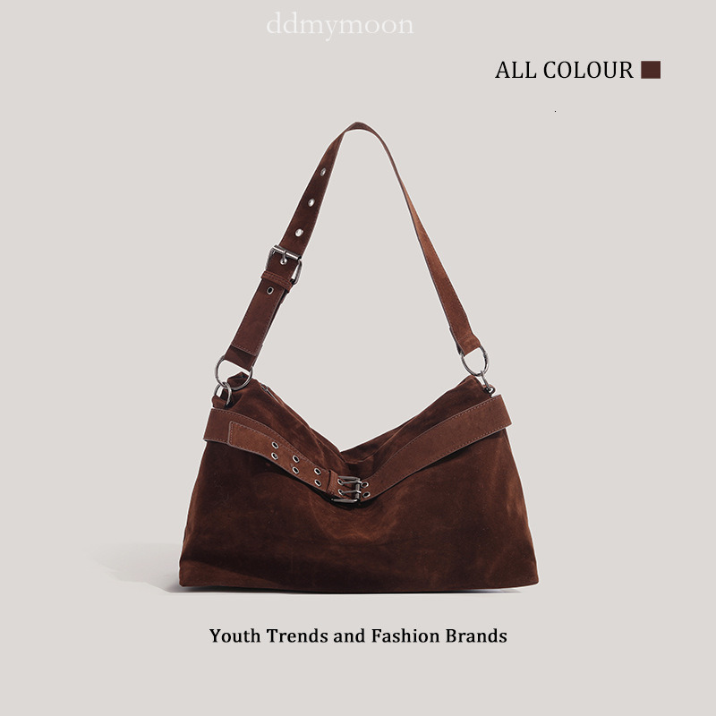 Autumn Winter Matte Single Shoulder 2025 Niche Belt Buckle Design Large Capacity Tote Bag ddmymoon