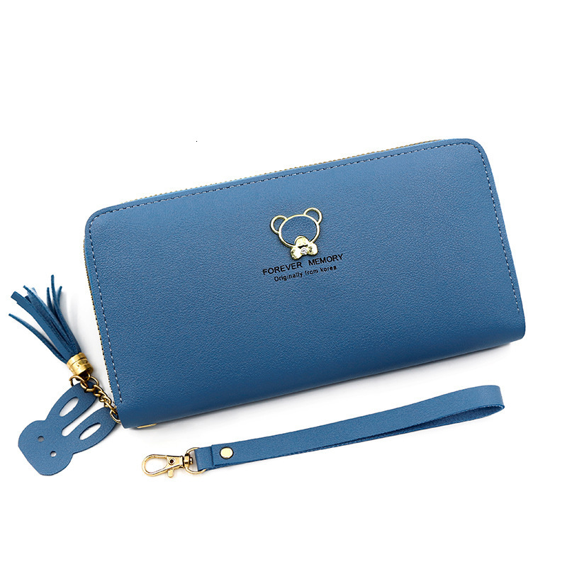 New Women's Wallet Long Zipper Bag Korean Style Girly PU Wallet Coin Luxury Bag Purse Zipper Bag Card Holder Wholesale