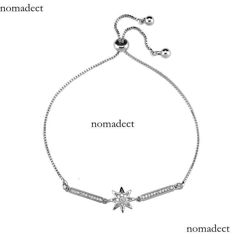 Ins Style Independent Packaging Women's Adjustable Length Eight-Pointed Star Light Versatile Bracelet Jewelry
