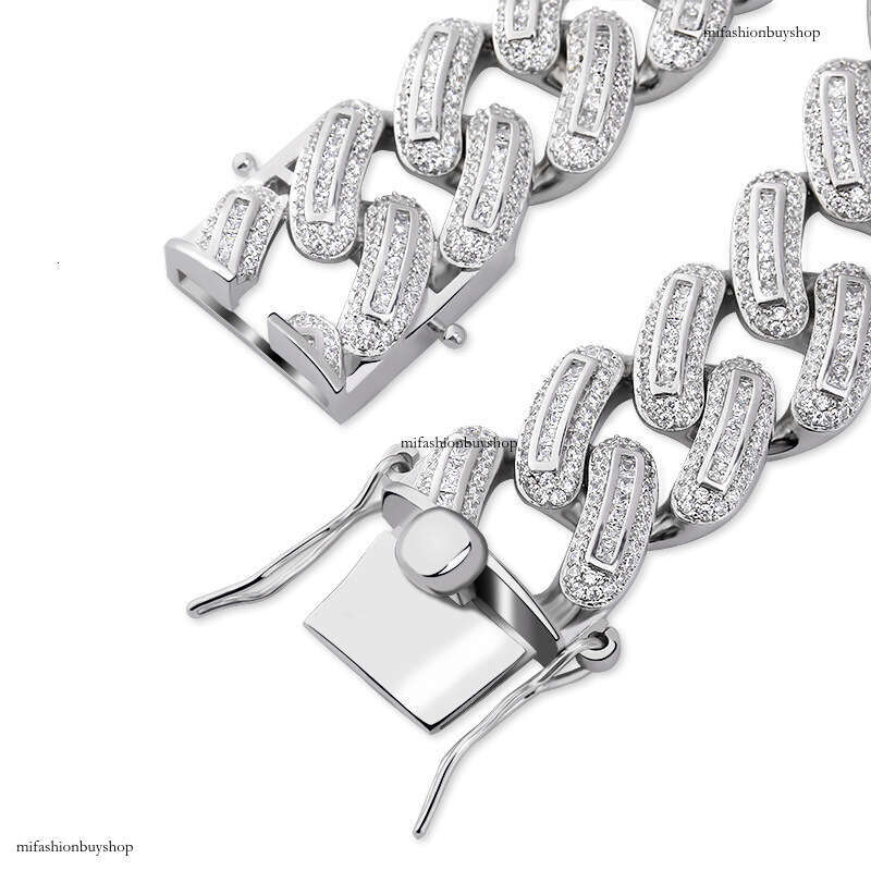 Hip Hop Cuban Chain 18MM Inlaid Bracelet Full Dia Unisex Necklace Trendy Accessories