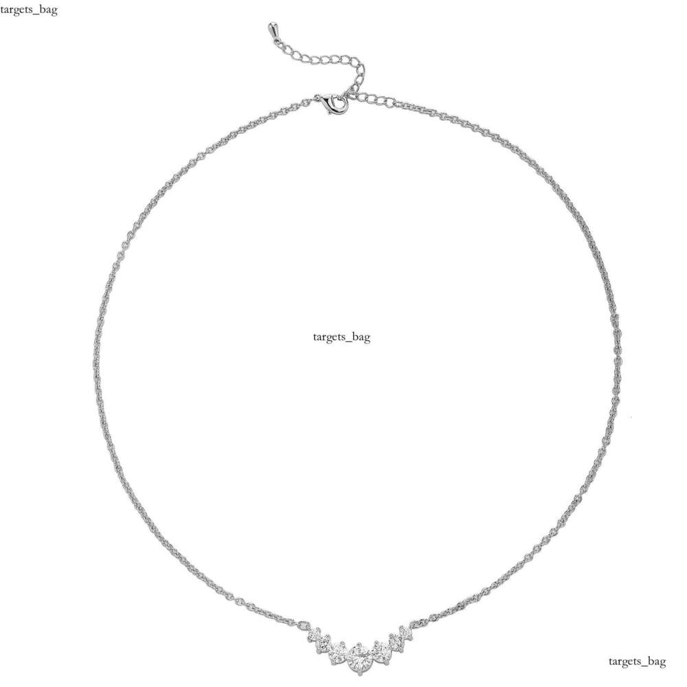 New Sterling Silver Micro-inlaid Gold-plated Smile Necklace for Women Simple Fashion Inlaid Moissanite chain Full Dia Clavicle Chain Pendant