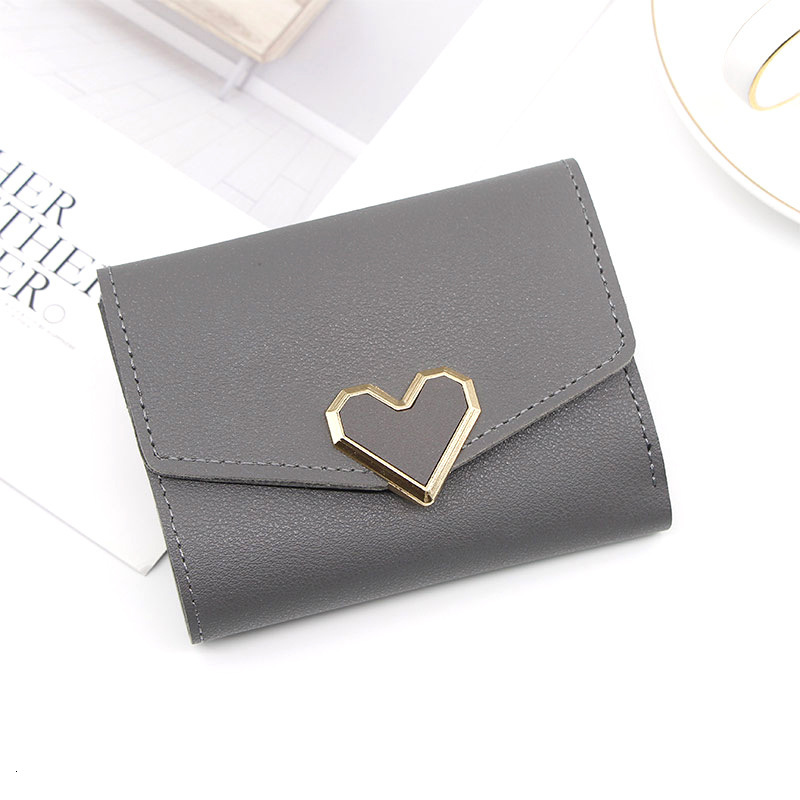 New Metal Small Clear Luxury Bag Heart-shaped 70% Off Simple Small Wallet Short Women's Wallet High-end Daily Versatile
