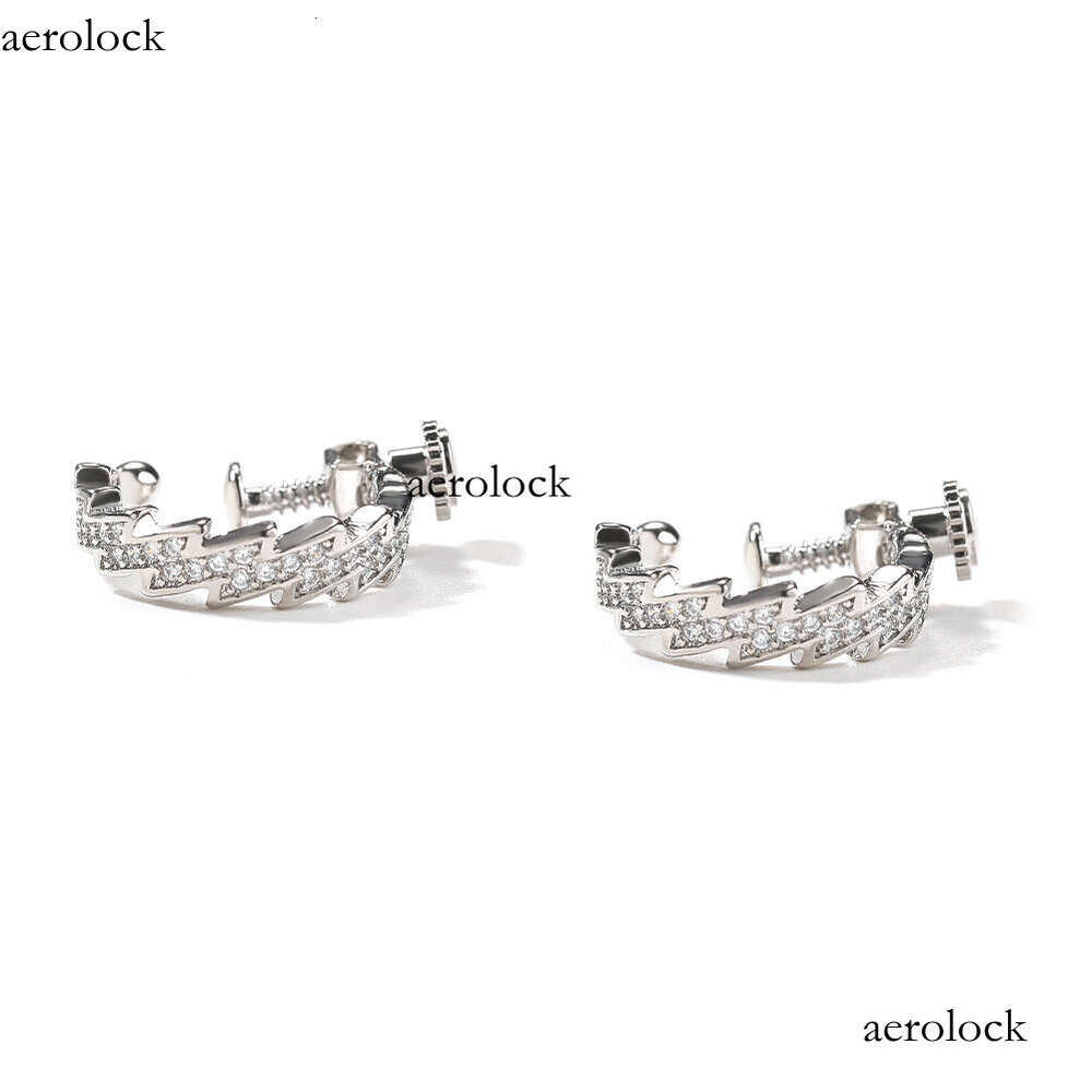 Hip Hop Spiral Buckle Lighing Trendy Street Ins Style Versatile Zircon Stud Earrings for Men Minimalist Personality Ear Clips