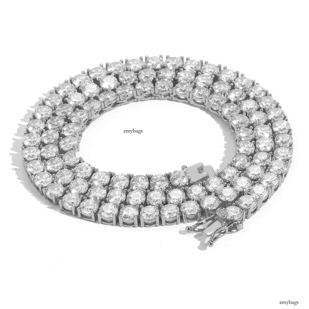 Men Hip Hop 3mm 4mm 5mm Single Row Moissanite chain Necklace Tennis Chain