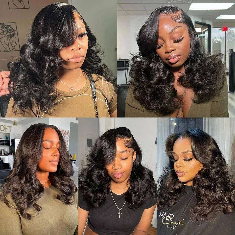 250% Density 100% Vieamese Loose 13x4 Frontal Bouncy Wave Wig with Human Hair Natural For Black Women 14-22Inch