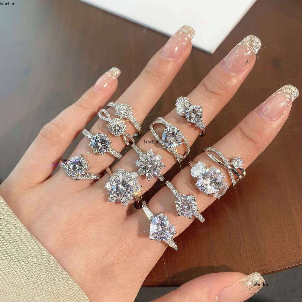 Dylam Classic Oval Dia 5A 8A Cubic Zirconia Women Promise Wedding Sterling Sier Jewelry Engagement Ring