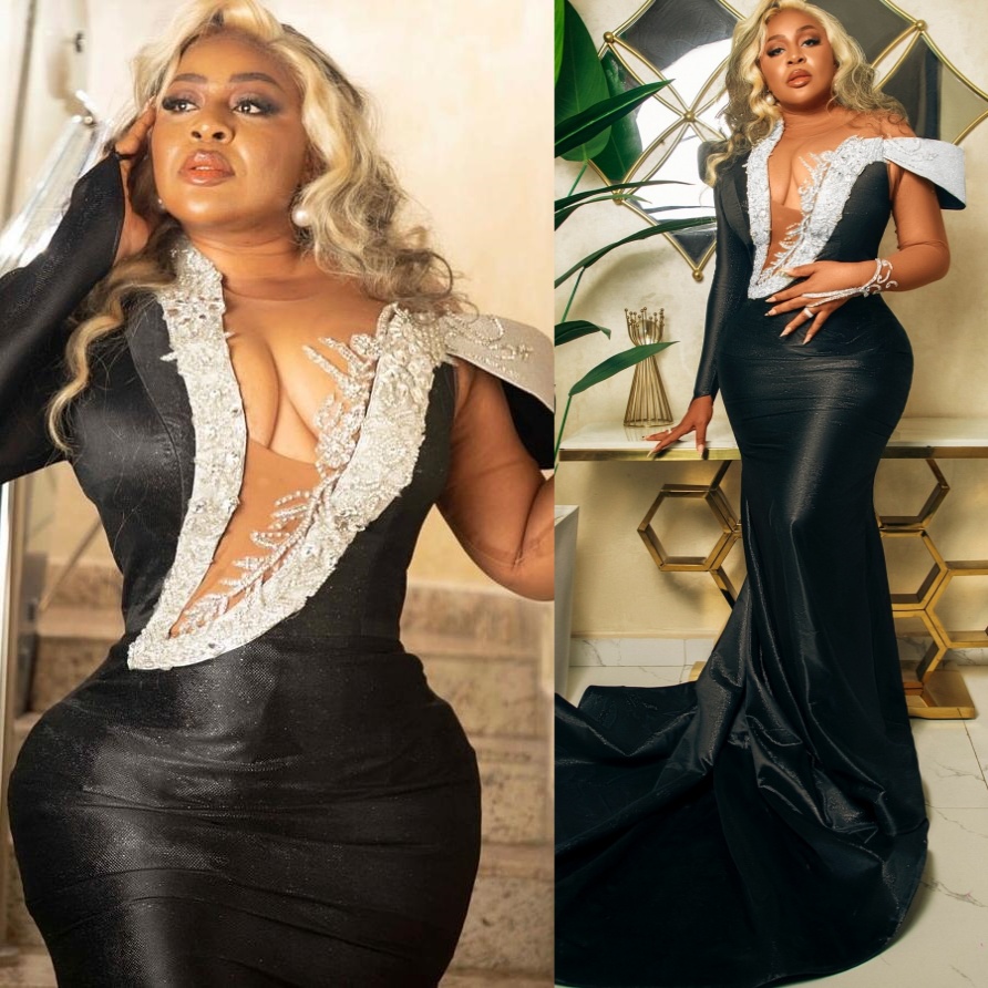 Mermaid Black Prom Dresses 2025 Lace Beaded Full Sleeves Satin Stylish Evening Formal Party Second Birthday Engagement Gowns Plus Size Dress For Speci