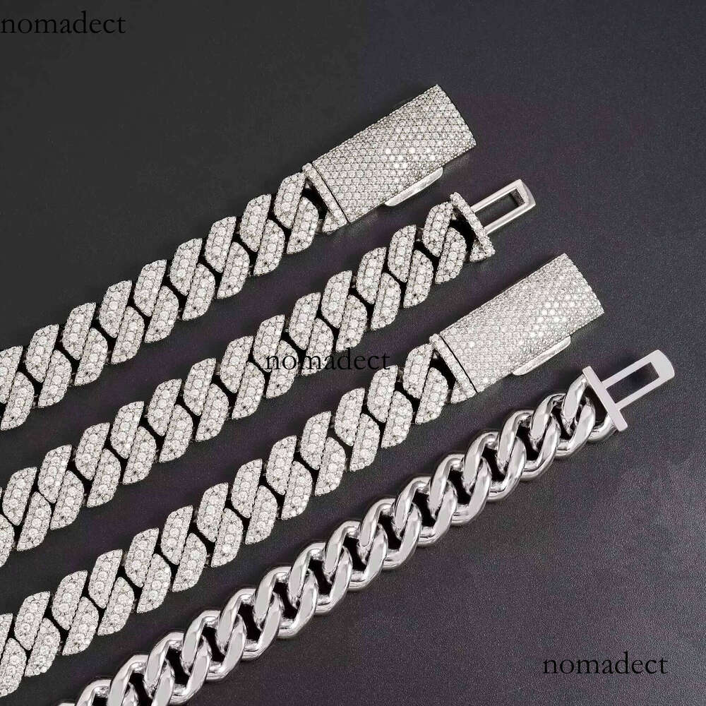 S Sier Moissanite Necklace Personalized 13mm Cuban Bracelet Hip Hop Style Collarbone Neck Hot Selling Product